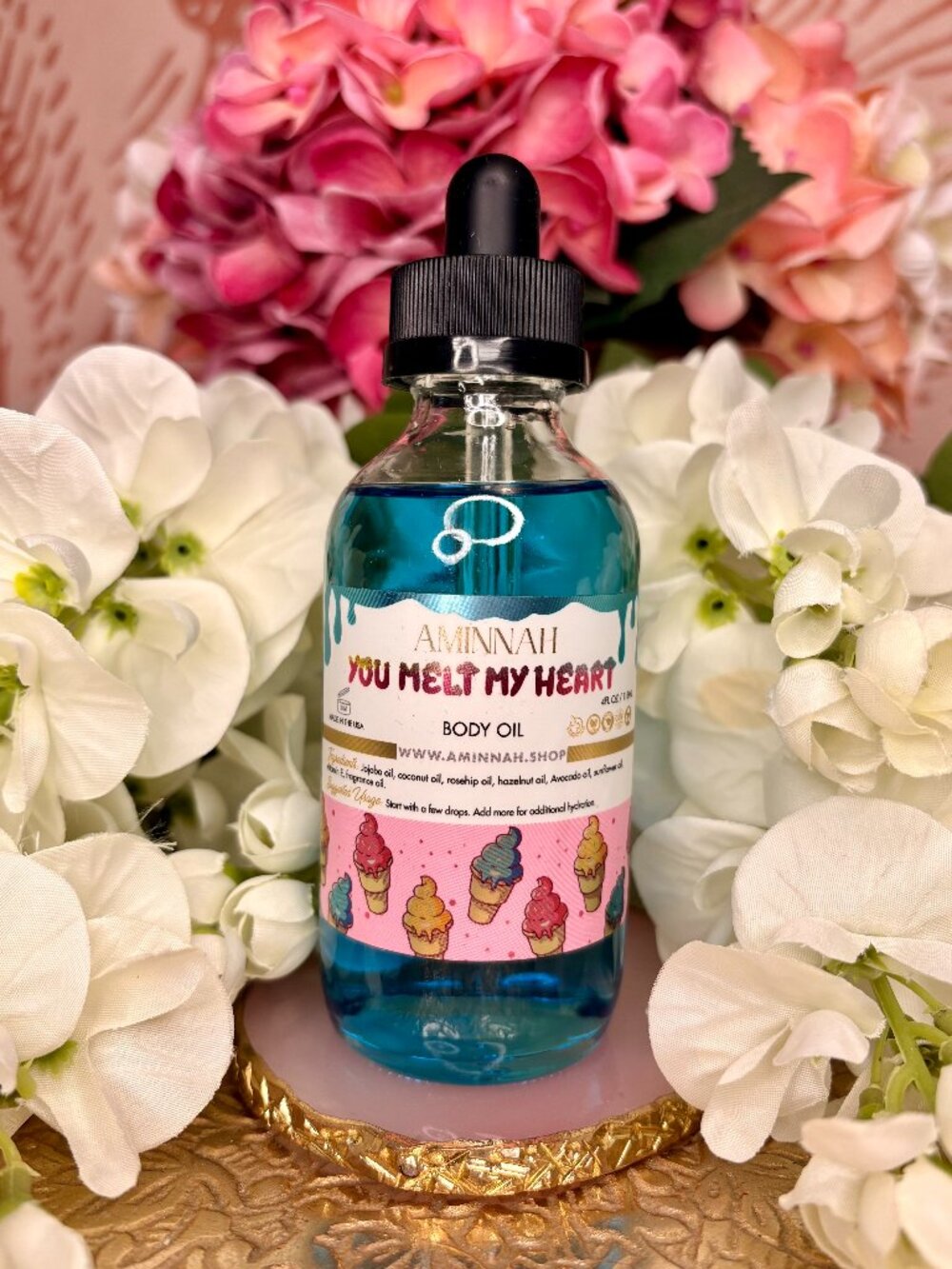 NEW Aminnah You Melt My Heart Ice Cream Body Oil 4 oz